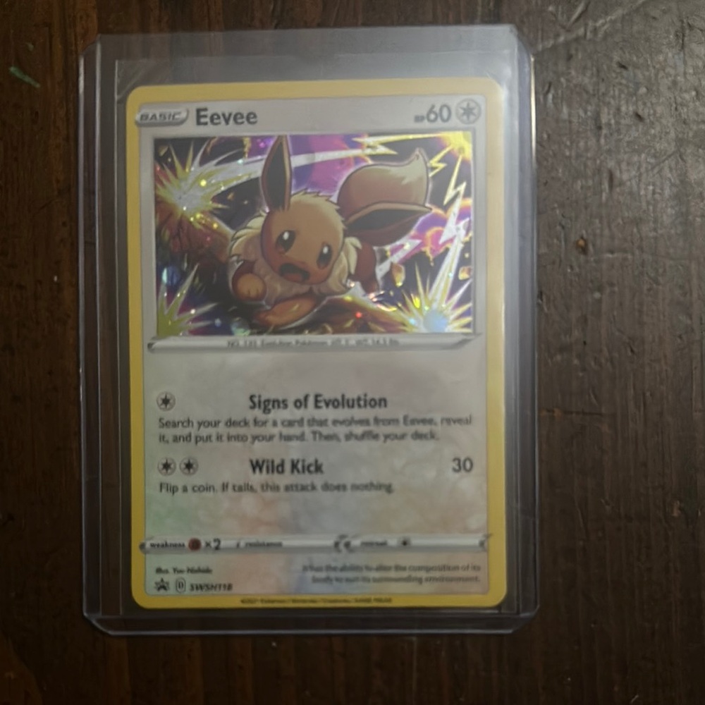 Eevee Pokémon Card with Holographic Design
